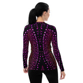 Close-up of Bohemian Blossom design on Women's Rash Guard.